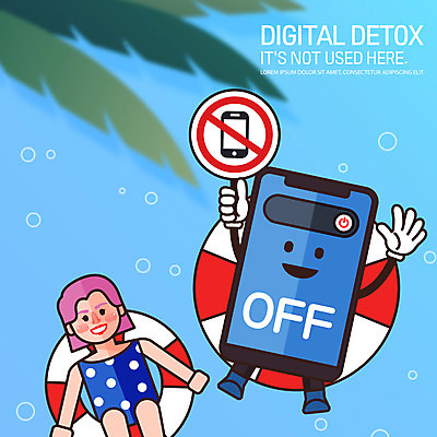 여자 캠페인 일러스트 수영장 한명 상반신 성인 스마트폰 야자수 디지털 금지 튜브 스마트폰중독 전원오프 휴대폰금지 디톡스 스몸비 국내일러스트 AI파일 나무 1 건강 사람 핸드폰 스마트기기 신조어 중독 파일형식 벡터
