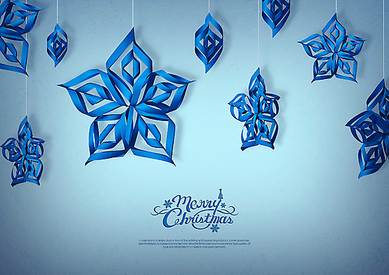 PSD 편집이미지 종이 눈꽃 사람없음 파란색 페이퍼아트 종이꽃 이미지편집 꽃 컬러 눈_날씨 파일형식