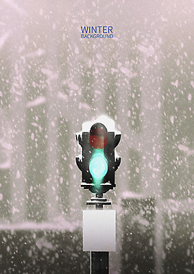 PSD 백그라운드 겨울 일러스트 풍경 사람없음 눈 신호등 계절백그라운드 청신호 겨울배경 국내일러스트 자연요소 계절 날씨 파일형식