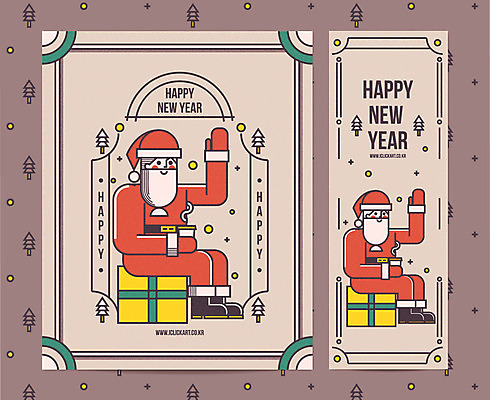 전신 나무 템플릿 남자 크리스마스 패턴 카드템플릿 성인 두명 선물상자 산타클로스 인사 해피뉴이어 새해선물 이미지템플릿 AI파일 식물 기념일 무늬 새해 카드_감사 선물 사람 상자 새해인사 예절 파일형식 벡터 명절선물