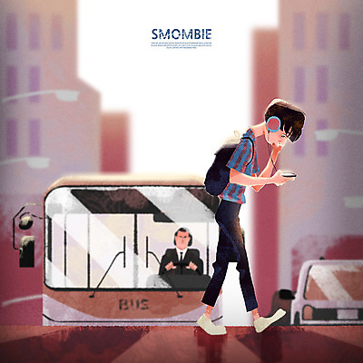 전신 PSD 남자 일러스트 자동차 버스 상반신 성인 두명 건물 스마트폰 헤드폰 횡단보도 중독 스마트폰중독 스몸비 국내일러스트 건축물 육상교통 음향기기 대중교통 사람 핸드폰 스마트기기 보행로 신조어 파일형식