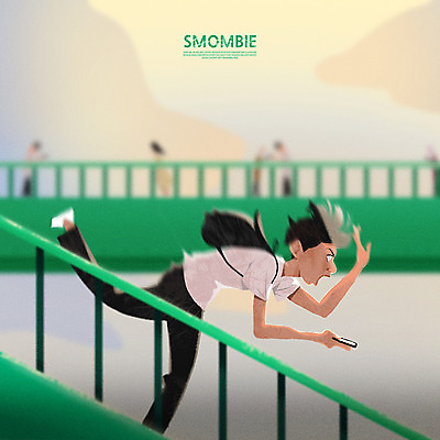 전신 PSD 여자 남자 일러스트 여러명 성인 스마트폰 계단 육교 중독 스마트폰중독 넘어짐 스몸비 국내일러스트 다수 모션 사람 핸드폰 스마트기기 다리_건축물 신조어 파일형식