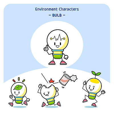 캐릭터 일러스트 전구 나뭇잎 사람없음 새싹 캔 깨짐 사물캐릭터 일러캐릭터 AI파일 식물 컨셉 잎 파일형식 벡터