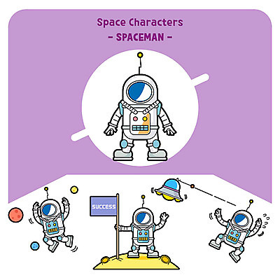 캐릭터 일러스트 성공 여러명 우주 우주비행사 깃발 우주선 우주복 일러캐릭터 AI파일 옷 다수 컨셉 사람 파일형식 벡터