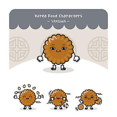 캐릭터 일러스트 전통캐릭터 씨앗 사람없음 손상 먹기 음식캐릭터 약과 전통다과 일러캐릭터 AI파일 식물 전통 음식 컨셉 모션 전통음식 다과 파일형식 벡터