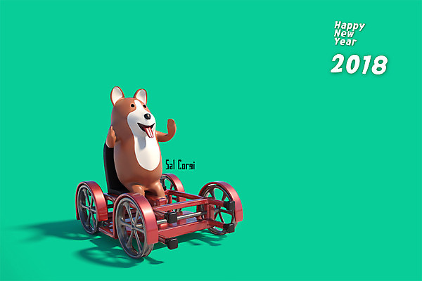 PSD 편집 편집이미지 캐릭터 한마리 새해 3D캐릭터 사람없음 3D 개 개띠 강아지 신년캐릭터 디지털합성 개캐릭터 해피뉴이어 2018년 레일바이크 반려 무술년 편집3D 1 동물캐릭터 포유류 반려동물 바이크 새해인사 십이지신 연도 파일형식