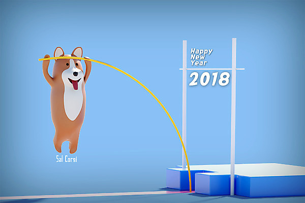 PSD 편집 편집이미지 캐릭터 한마리 새해 3D캐릭터 사람없음 3D 개 개띠 강아지 신년캐릭터 디지털합성 개캐릭터 해피뉴이어 장대높이뛰기 2018년 반려 무술년 편집3D 1 동물캐릭터 포유류 반려동물 새해인사 십이지신 연도 육상스포츠 파일형식