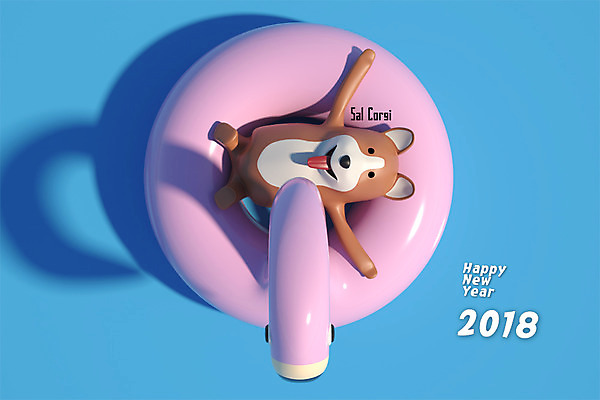 PSD 편집 편집이미지 캐릭터 한마리 새해 3D캐릭터 사람없음 3D 개 개띠 강아지 플라밍고 신년캐릭터 디지털합성 개캐릭터 해피뉴이어 튜브 2018년 반려 무술년 플라밍고튜브 편집3D 1 동물캐릭터 포유류 조류 반려동물 새해인사 십이지신 연도 파일형식