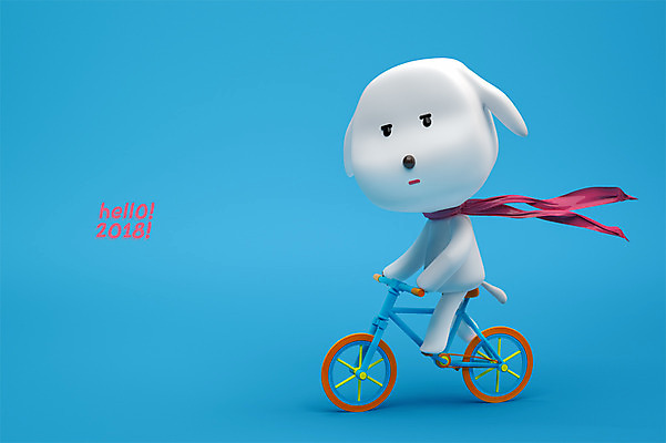 PSD 편집 편집이미지 캐릭터 한마리 새해 3D캐릭터 사람없음 운동 3D 자전거 스카프 개 개띠 강아지 신년캐릭터 디지털합성 개캐릭터 해피뉴이어 2018년 반려 무술년 편집3D 1 동물캐릭터 포유류 건강 반려동물 바이크 목도리 새해인사 십이지신 연도 파일형식