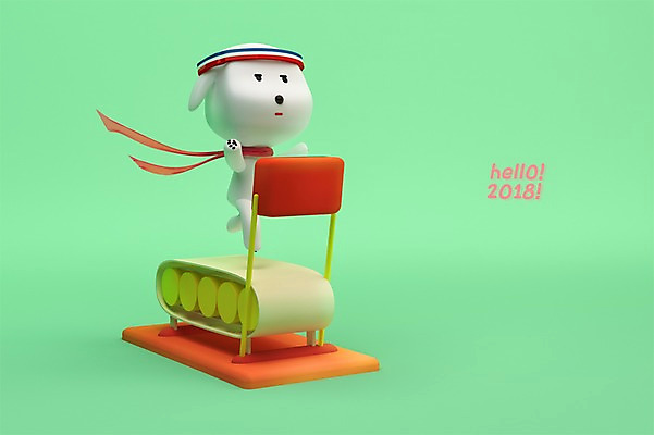 PSD 편집 편집이미지 캐릭터 한마리 새해 3D캐릭터 사람없음 운동 3D 개 개띠 강아지 신년캐릭터 디지털합성 런닝머신 개캐릭터 해피뉴이어 2018년 반려 무술년 편집3D 1 동물캐릭터 포유류 건강 반려동물 운동기구 새해인사 십이지신 연도 파일형식