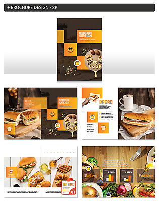 템플릿 ZIP 커피 빵 포크 채소 샌드위치 팜플렛 사람없음 브로콜리 크루아상 꿀 와플 인디자인 INDD 이미지템플릿 식기 음료 음식 디저트 파일형식