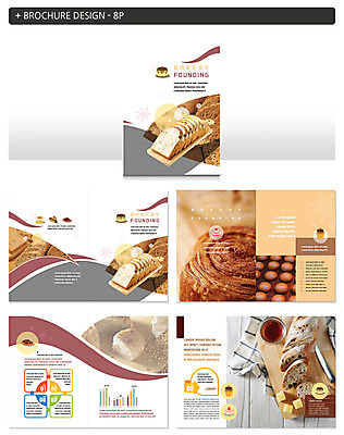 템플릿 ZIP 빵 그래프 도마 팜플렛 사람없음 케이크 계란 바게트 컵케이크 천 식빵 인디자인 INDD 이미지템플릿 음식 주방용품 디저트 알 직물 파일형식