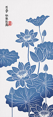 PSD 일러스트 연꽃 사람없음 일본 연잎 일본전통 국내일러스트 전통 꽃 아시아 잎 파일형식