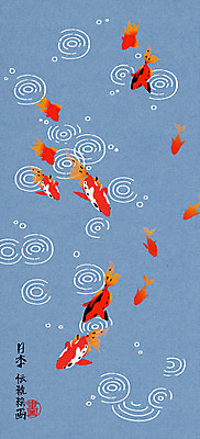 PSD 여러마리 일러스트 사람없음 일본 연못 일본전통 잉어 국내일러스트 전통 아시아 다수 어류 파일형식