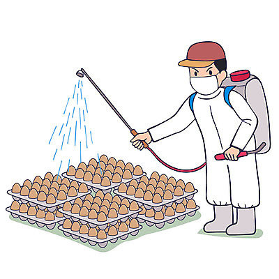 전신 남자 일러스트 마스크 한명 성인 약 계란 농부 뿌리기 사회이슈 계란판 살충제 나쁜 유해물질 안티케미컬 국내일러스트 AI파일 직업 1 컨셉 의학 모션 사람 알 파일형식 벡터