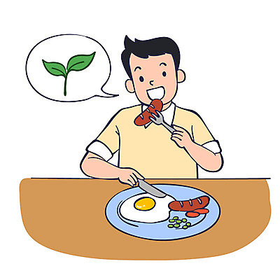 남자 말풍선 일러스트 한명 상반신 성인 계란 신선 소시지 먹기 친환경 유기농 웰빙음식 안티케미컬 국내일러스트 AI파일 1 웰빙 모션 사람 환경 알 가공식품 건강식 파일형식 벡터