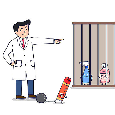 전신 남자 일러스트 한명 손짓 성인 가리킴 지시 감옥 수갑 분무기 살충제 유해물질 철장 화학물질 화학약품 격리 안티케미컬 국내일러스트 AI파일 1 컨셉 모션 사람 화학 물질 파일형식 벡터