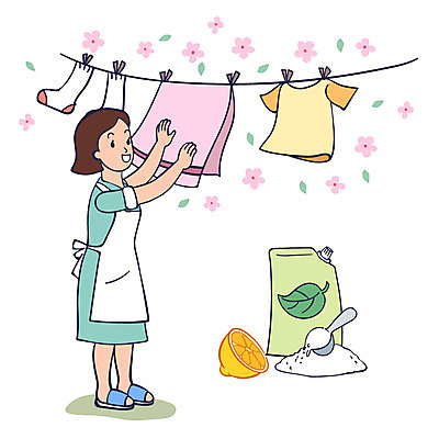 전신 옷 여자 꽃잎 일러스트 양말 한명 성인 자연보호 빨래 빨랫줄 레몬 친환경 주부 베이킹소다 천연세제 안티케미컬 국내일러스트 AI파일 1 꽃 줄 가사 과일 식재료 자연 사람 환경 보호 세제 파일형식 벡터