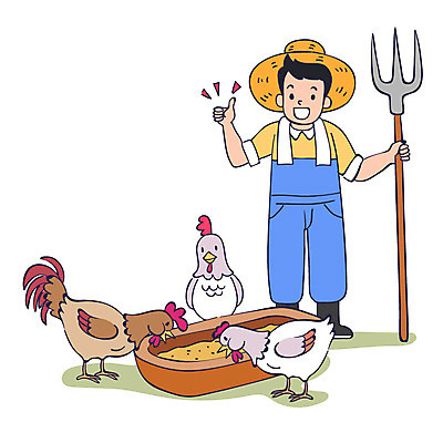전신 남자 일러스트 세마리 한명 서기 성인 자연보호 닭 농부 모이 먹이 친환경 유기농 축산물 안티케미컬 국내일러스트 AI파일 직업 1 웰빙 모션 자연 조류 3 사람 환경 보호 축산업 파일형식 벡터