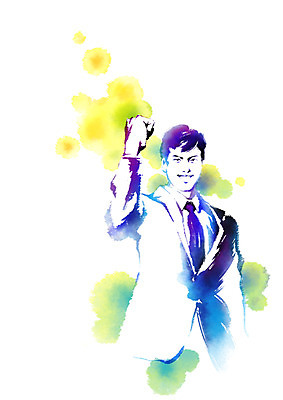 PSD 남자 일러스트 캘리그라피 한명 상반신 성인 파이팅 비즈니스맨 국내일러스트 1 비즈니스 모션 사람 직장인 파일형식