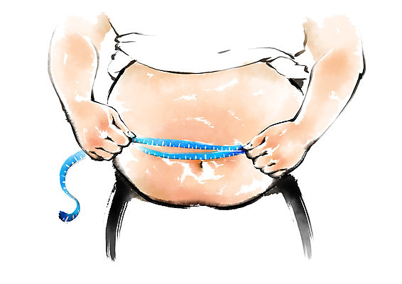 PSD 다이어트 일러스트 캘리그라피 줄자 한명 성인 운동 뷰티 비만 복부비만 뱃살 허리사이즈 복부 국내일러스트 1 자 건강 사람 신체부위 몸매 사이즈 파일형식