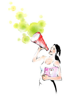 PSD 여자 다이어트 일러스트 캘리그라피 한명 상반신 성인 운동 뷰티 확성기 체중계 국내일러스트 1 건강 사람 파일형식