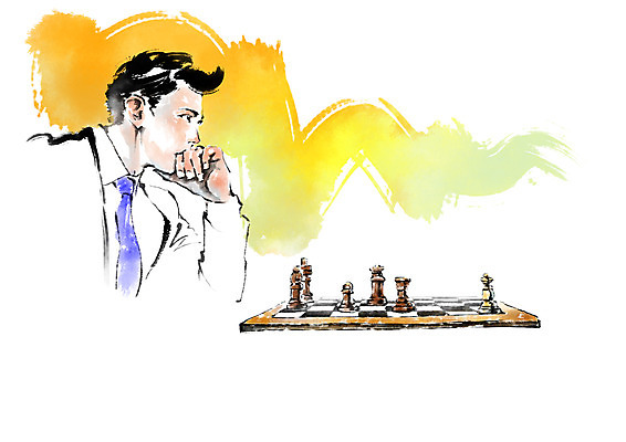 PSD 남자 생각 일러스트 캘리그라피 붓터치 한명 상반신 성인 턱괴기 게임 비즈니스맨 체스말 체스 고민 번짐 체스판 성인남자한명만 국내일러스트 1 감정 비즈니스 모션 놀이 사람 말_게임 직장인 남자한명만 성인남자만 파일형식 효과