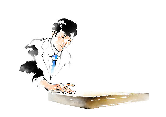 PSD 남자 일러스트 캘리그라피 한명 상반신 성인 취미 바둑 바둑판 바둑기사 성인남자한명만 국내일러스트 직업 1 놀이 사람 남자한명만 성인남자만 파일형식