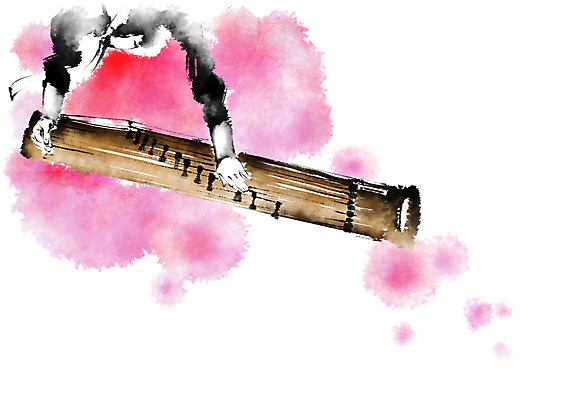 PSD 한국전통 여자 음악 연주 음표 일러스트 캘리그라피 국악 한명 앉기 성인 한복 가야금 국내일러스트 1 전통 기호 모션 현악기 문화예술 한국 국악기 사람 전통의상 파일형식