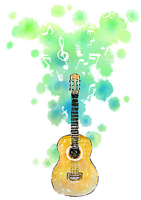 PSD 악기 음악 음표 일러스트 캘리그라피 사람없음 통기타 국내일러스트 기호 문화예술 기타 파일형식