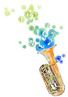 PSD 악기 음악 음표 일러스트 캘리그라피 사람없음 금관악기 튜바 국내일러스트 기호 문화예술 관악기 파일형식