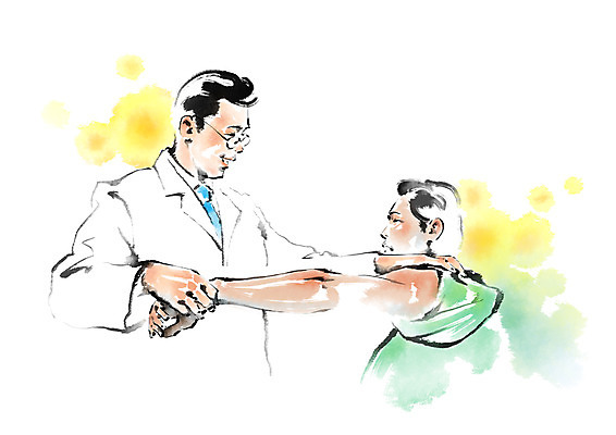 PSD 남자 일러스트 캘리그라피 의학 건강 상반신 성인 두명 환자 의사 재활 국내일러스트 사람 치료 의료진 파일형식