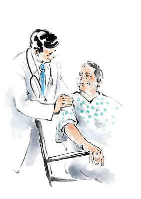 PSD 노년 남자 일러스트 캘리그라피 의학 건강 앉기 상반신 성인 두명 마주보기 환자 의사 국내일러스트 모션 사람 의료진 파일형식