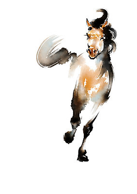 PSD 동물 한마리 일러스트 캘리그라피 사람없음 달리기 말_동물 국내일러스트 1 포유류 모션 파일형식