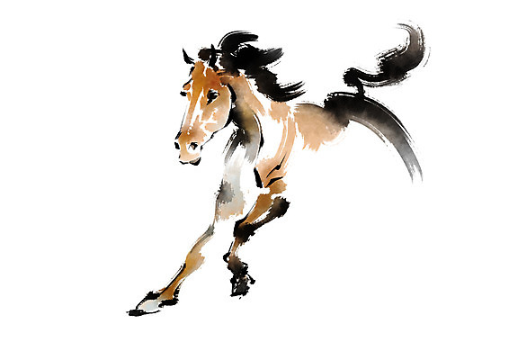 PSD 동물 한마리 일러스트 캘리그라피 사람없음 달리기 말_동물 국내일러스트 1 포유류 모션 파일형식