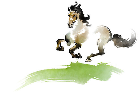 PSD 동물 한마리 일러스트 캘리그라피 사람없음 달리기 말_동물 번짐 국내일러스트 1 포유류 모션 파일형식 효과