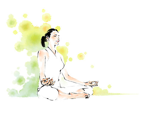 전신 PSD 여자 다이어트 일러스트 캘리그라피 요가 한명 앉기 성인 운동 눈감음 명상 국내일러스트 1 웰빙 모션 건강 사람 파일형식