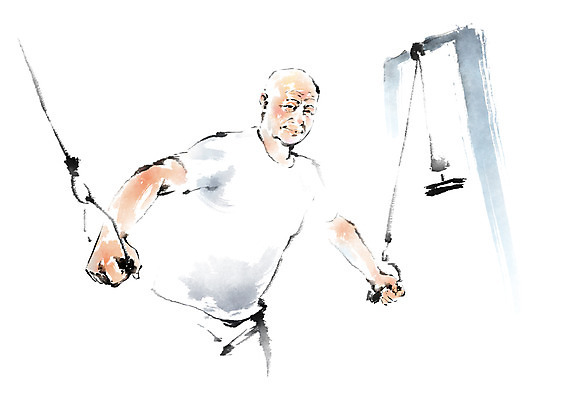 PSD 남자 일러스트 캘리그라피 한명 상반신 성인 운동 운동기구 헬스 당기기 국내일러스트 1 모션 건강 사람 파일형식