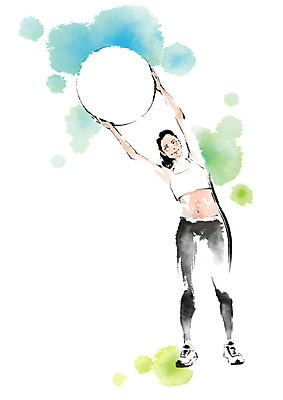 전신 PSD 여자 다이어트 일러스트 캘리그라피 한명 서기 들기 성인 운동 헬스 짐볼 국내일러스트 1 모션 건강 사람 파일형식