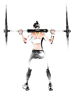 전신 PSD 여자 일러스트 캘리그라피 한명 서기 성인 운동 운동기구 헬스 국내일러스트 1 모션 건강 사람 파일형식