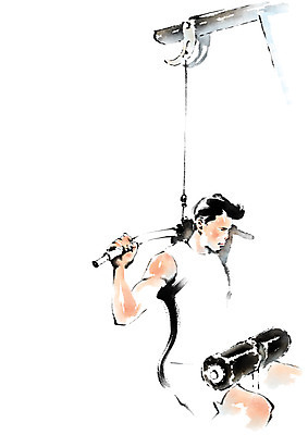 PSD 남자 일러스트 캘리그라피 한명 앉기 성인 운동 운동기구 헬스 국내일러스트 1 모션 건강 사람 파일형식