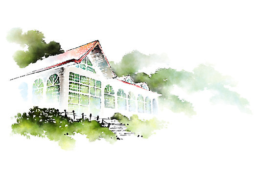 PSD 일러스트 캘리그라피 주택 풍경 사람없음 전원주택 국내일러스트 건물 파일형식