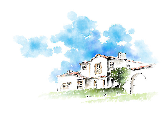 PSD 일러스트 캘리그라피 주택 풍경 사람없음 전원주택 국내일러스트 건물 파일형식