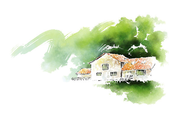 PSD 일러스트 캘리그라피 주택 풍경 사람없음 전원주택 국내일러스트 건물 파일형식