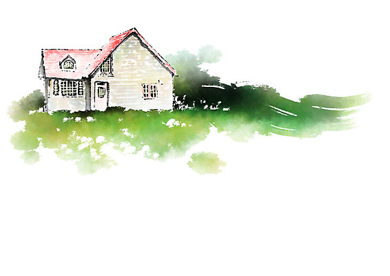 PSD 일러스트 캘리그라피 주택 풍경 사람없음 전원주택 국내일러스트 건물 파일형식