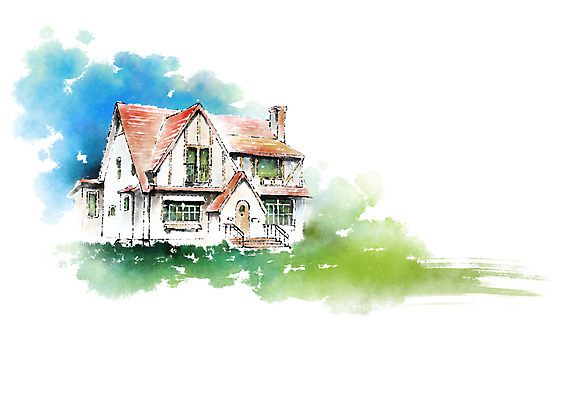 PSD 일러스트 캘리그라피 주택 풍경 사람없음 전원주택 국내일러스트 건물 파일형식