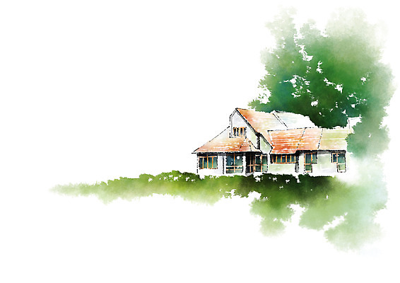 PSD 일러스트 캘리그라피 주택 풍경 사람없음 전원주택 국내일러스트 건물 파일형식