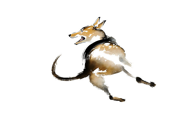 PSD 동물 한마리 일러스트 캘리그라피 사람없음 달리기 개 국내일러스트 1 포유류 모션 파일형식