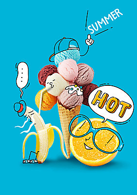 모자 안경 말풍선 포토일러 바나나 사람없음 여름 눈물 아이스크림콘 이미지편집 AI파일 편집이미지 잡화 계절 감정 과일 콘 파일형식 벡터