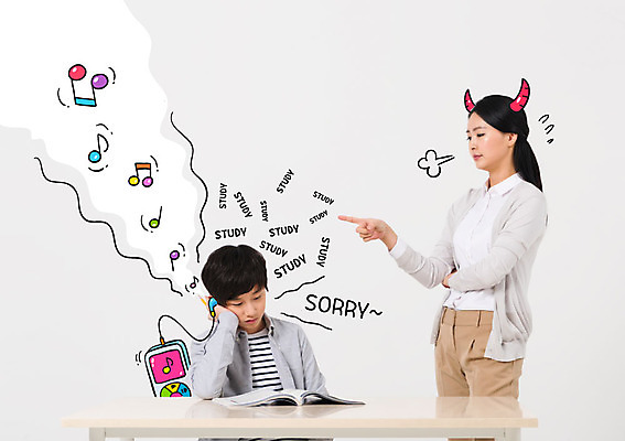 여자 어린이교육 남자 아들 어린이 음표 포토일러 엄마 서기 앉기 상반신 성인 두명 책 음악감상 한국인 MP3 꾸지람 책상 잔소리 이미지편집 편집이미지 기호 교육 음악 가구 가족 모션 사람 동양인 전자제품 감상 체벌